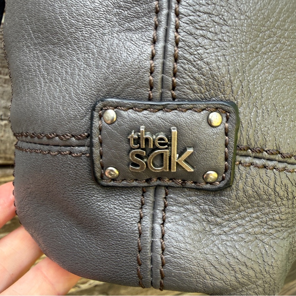 The Sak Sequoia Leather Hobo Bag Grey Pebbled Boho Minimalist Buttery Soft - Picture 2 of 11